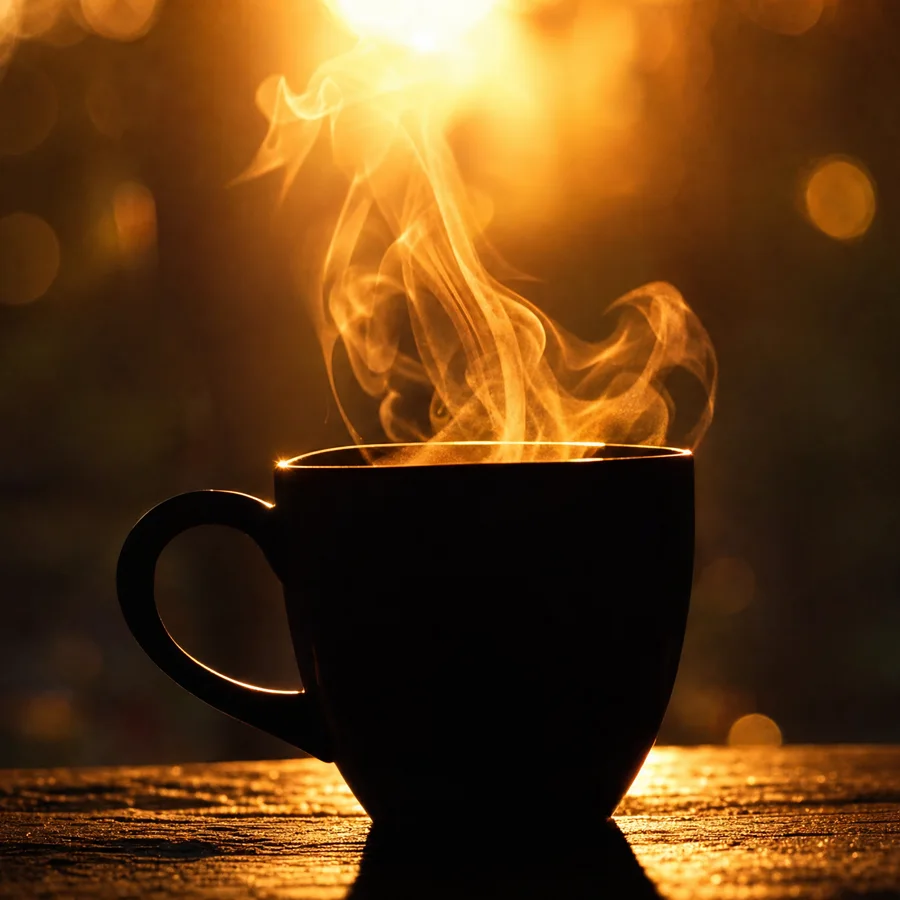 Tasse de café fumante